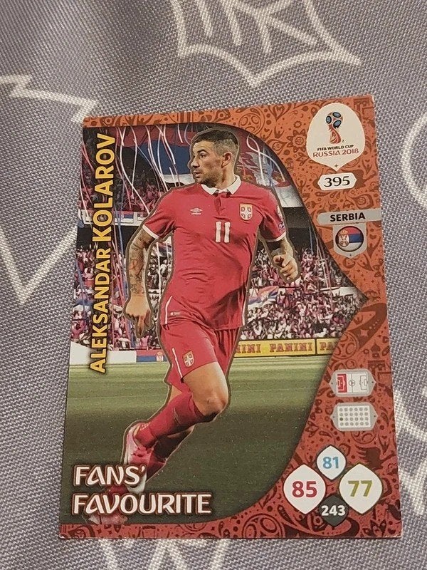 Panini / Voetbalkaart / Aleksandar Kolarov/Servië / WK 2018, Ophalen of Verzenden, Zo goed als nieuw, Spelerskaart