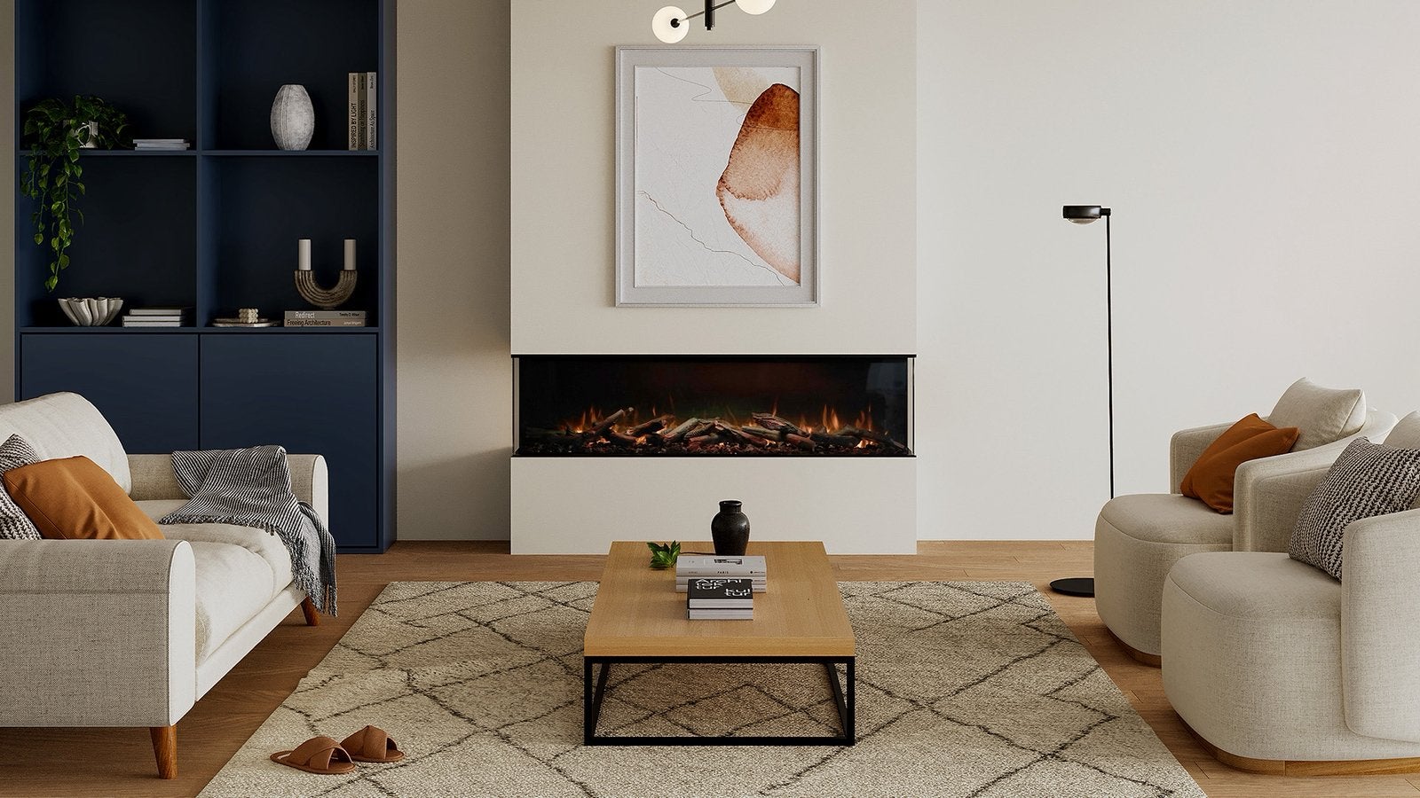 Foyer électrique Aflamo Unique de 65 po neuf dans une boîte, Neuf, Enlèvement, Cheminée électrique, Cheminée sur pied