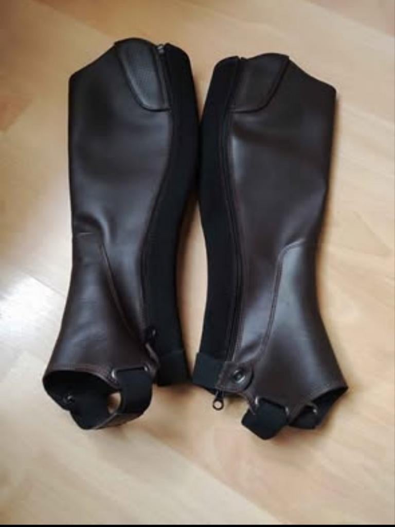 Chaps équitation en cuir brun de marque Fouganza NEUVES!, Enlèvement, Neuf
