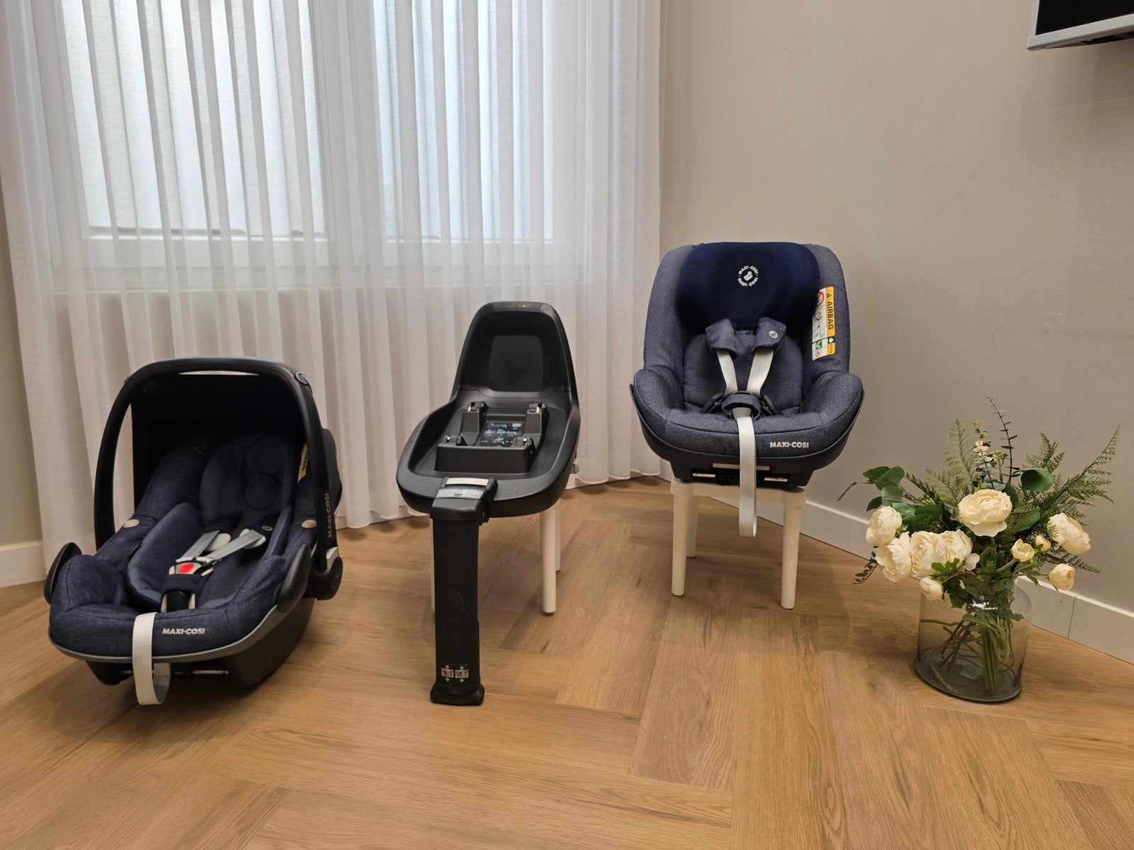 Set maxi cosi pebble plus + stoel pearl pro + isofix systeem, Comme neuf, Enlèvement, Isofix, Dossier réglable