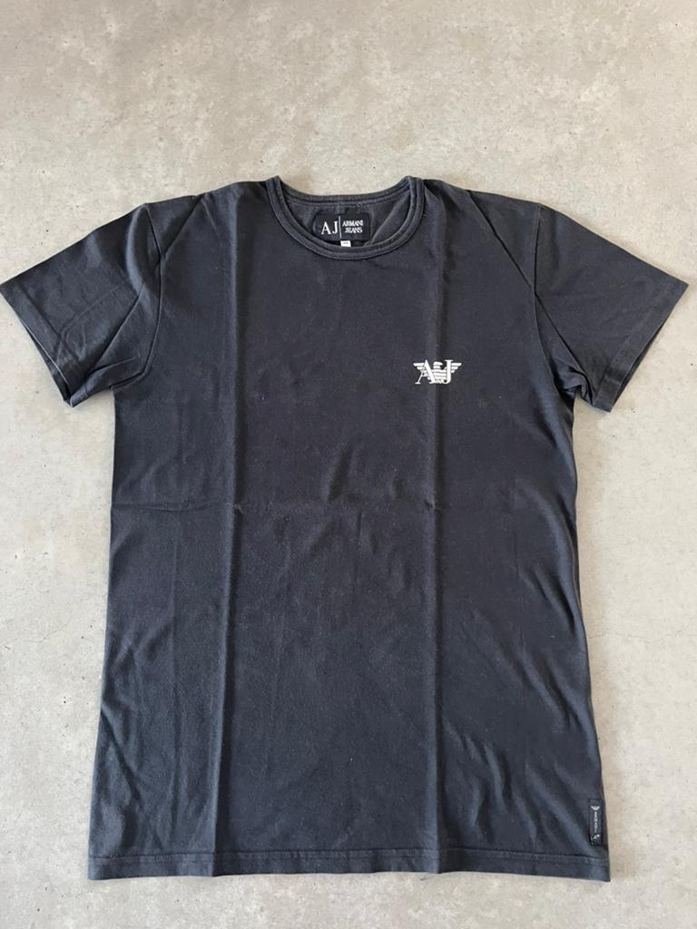 Zwart T-shirt Armani jeans Large, Kleding | Heren, T-shirts, Ophalen of Verzenden, Zo goed als nieuw, Maat 52/54 (L), Zwart