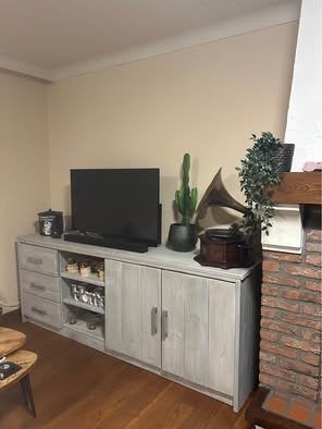 Handgemaakte steigerhouten kast + eettafel – mooie set, Ophalen, Zo goed als nieuw