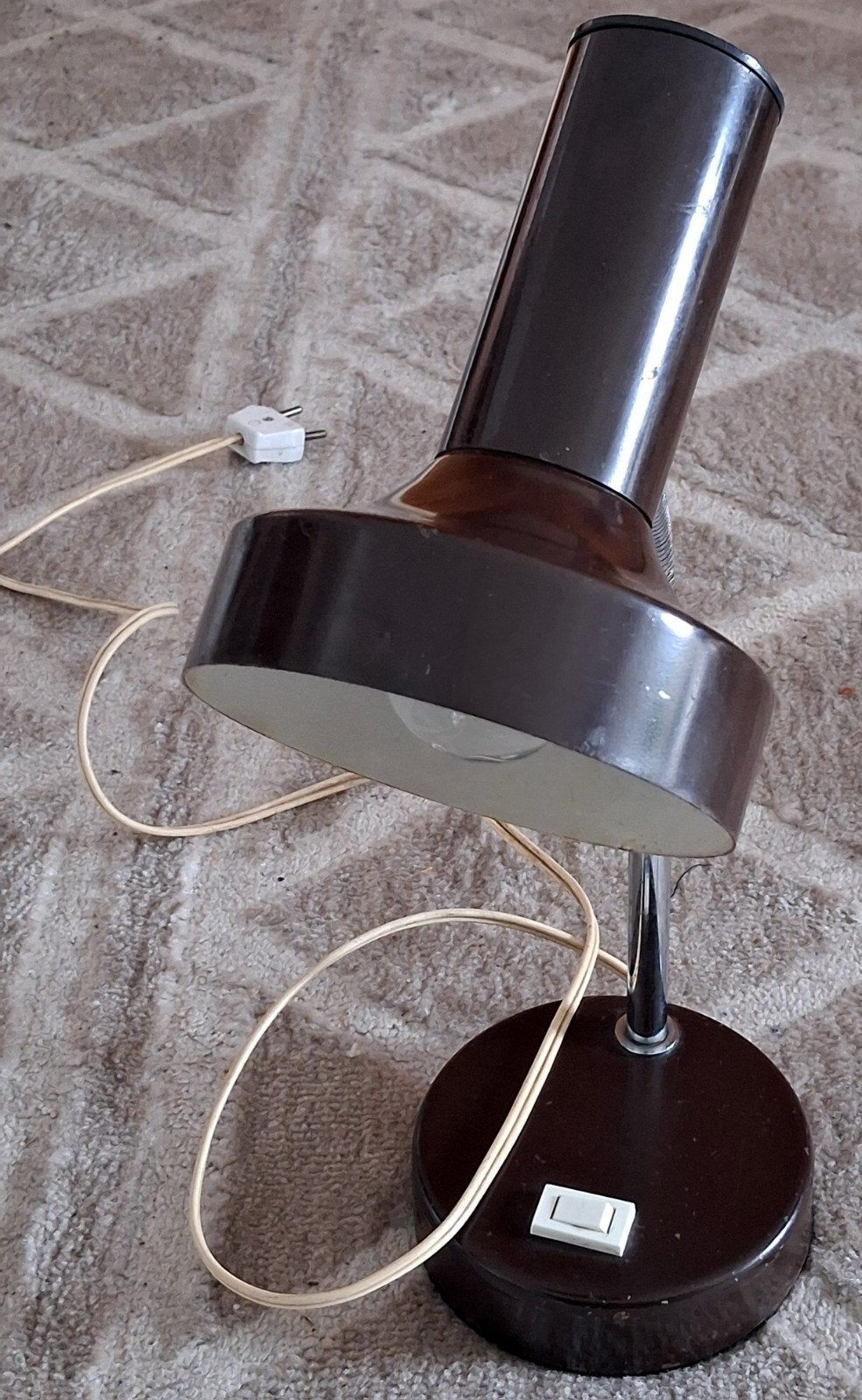 Vintage bureaulamp begin 1980, Huis en Inrichting, Ophalen, Gebruikt, Bruin, Leeslamp