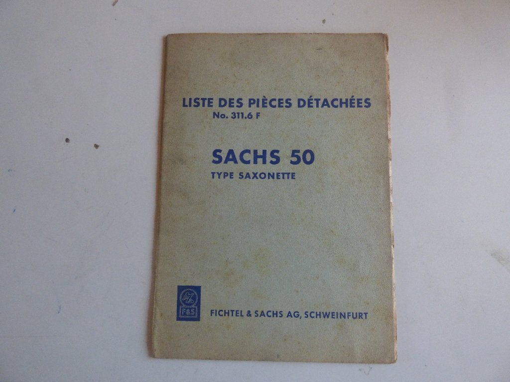 SACHS 50 TYPE SAXONETTE ONDERDELENLIJST 311.6 F, Enlèvement ou Envoi, Utilisé