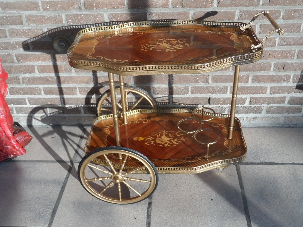 italiaanse  serveerwagen zeer mooi, Antiek en Kunst, Curiosa en Brocante, Ophalen