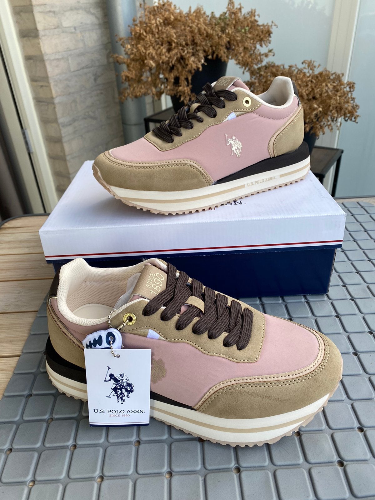 U.S. Polo Assn. Sneakers Sacha T.38 — roze en beige, Kleding | Dames, Beige, Overige typen, Nieuw, Ophalen of Verzenden