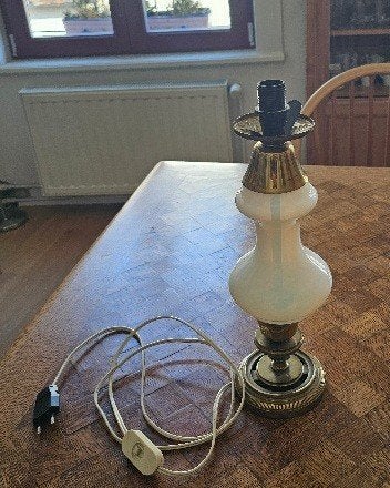 Pied de lampe en opaline, Met schakelaar, Gebruikt, Ophalen of Verzenden, Glas