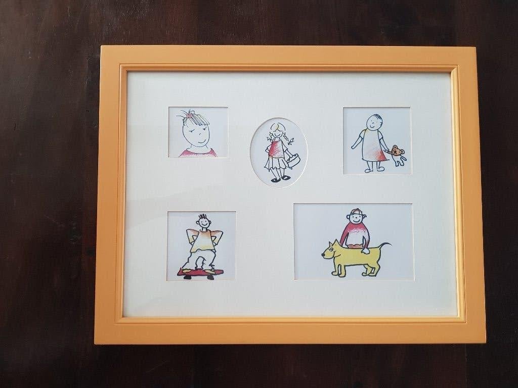 Mooie fotolijst met passe-partout, Audio, Tv en Foto, Ophalen, Zo goed als nieuw, Hangend, Glas