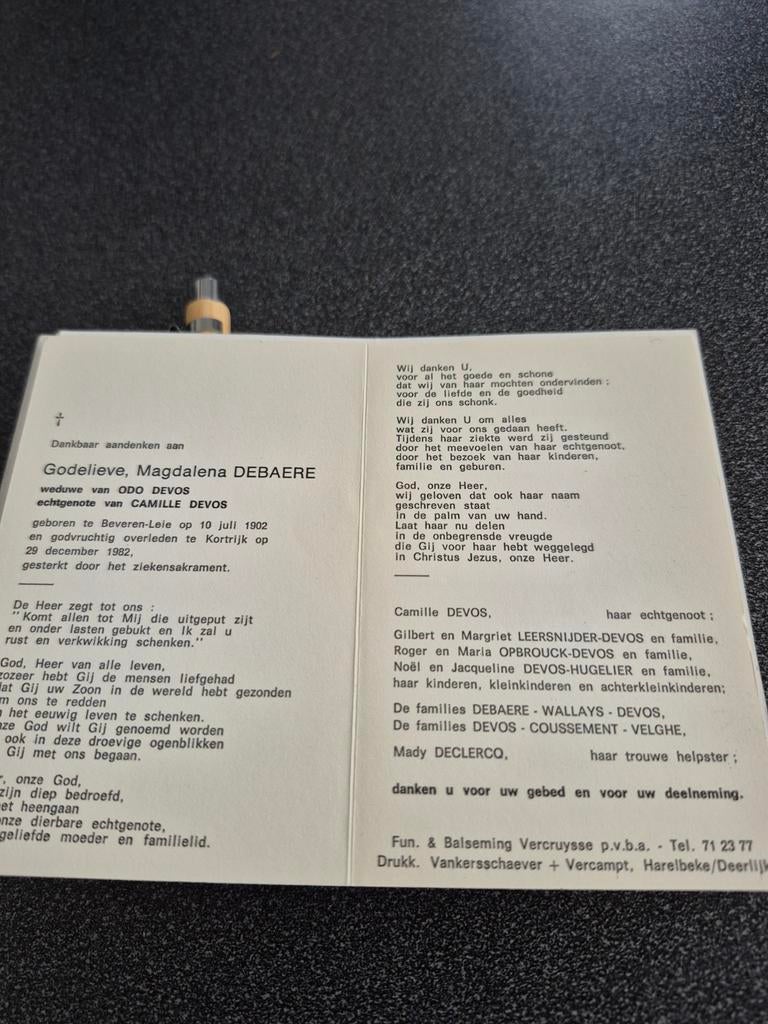 Bidprentjes Beveren Leie, Verzamelen, Bidprentjes en Rouwkaarten, Ophalen of Verzenden