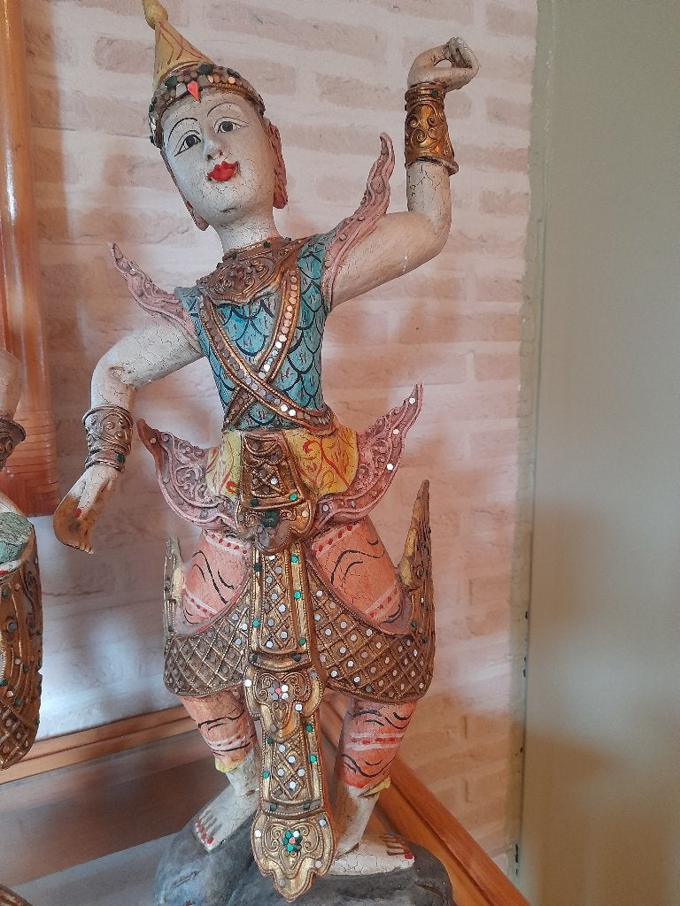 Beeld, Ophalen, Houtsnijwerk, Handgemaakt, 20 - 50 cm