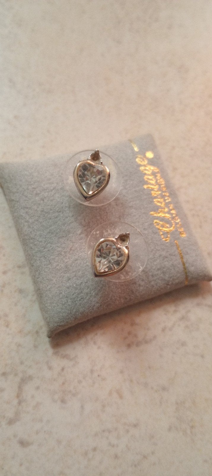 Bijou - paire de boucles d'oreilles plaquées or et pierre, Ophalen of Verzenden, Zo goed als nieuw, Met edelsteen, Knopjes of Stekers