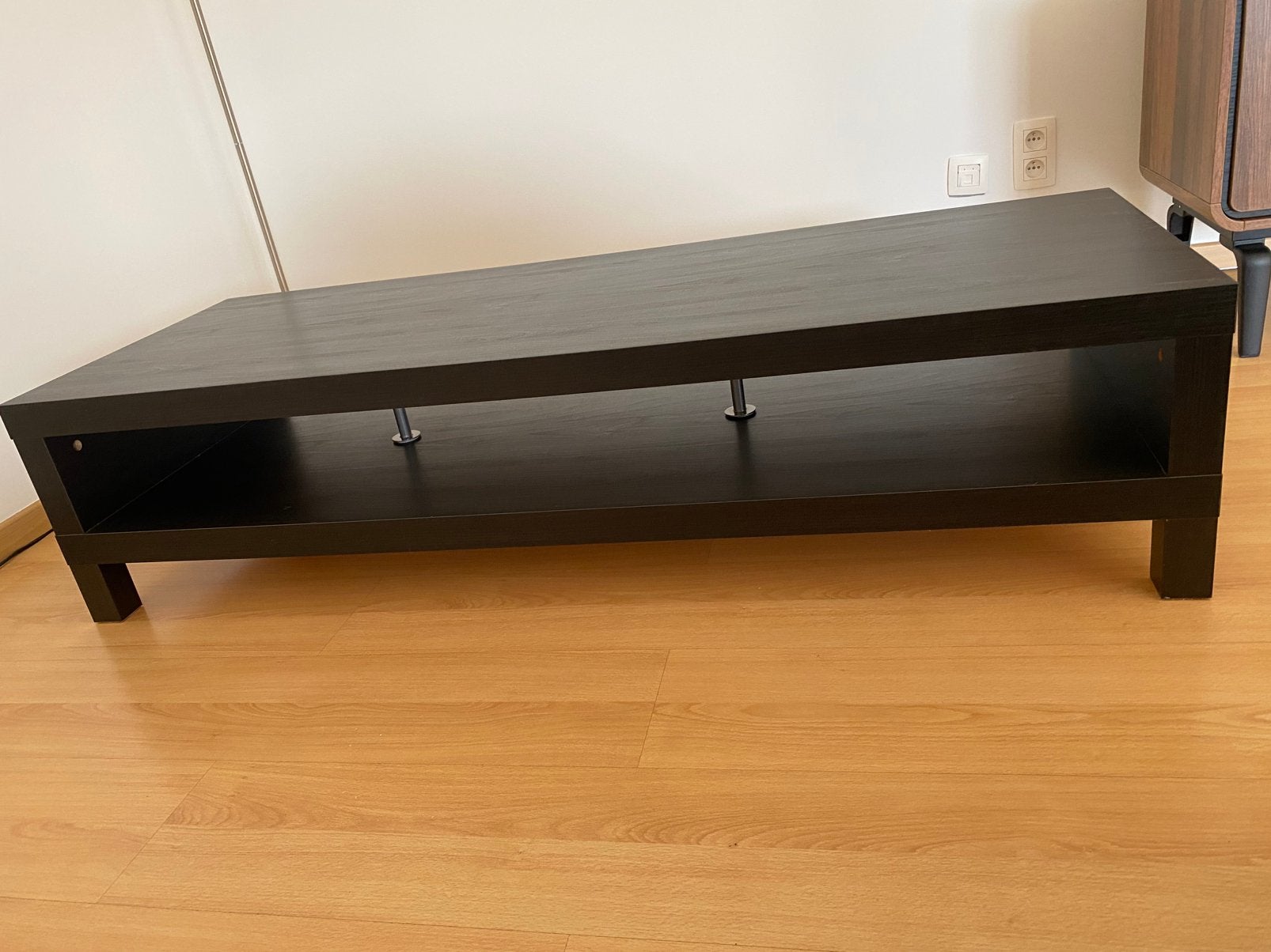Salontafel donker hout, Huis en Inrichting, Tafels | Salontafels, Ophalen, 100 tot 150 cm, 50 tot 100 cm, Rechthoekig