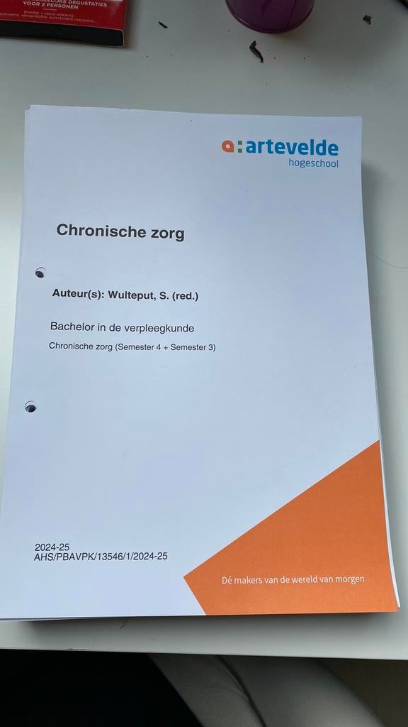 Chronische zorg - Arteveldehogeschool, Enlèvement ou Envoi, Neuf, Enseignement supérieur professionnel