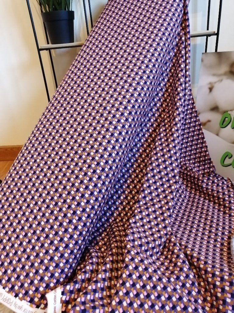 Outlet : Jersey stof blockx, paars., Hobby & Loisirs créatifs, Tissus & Chiffons, Neuf, Coton, 120 cm ou plus, Violet