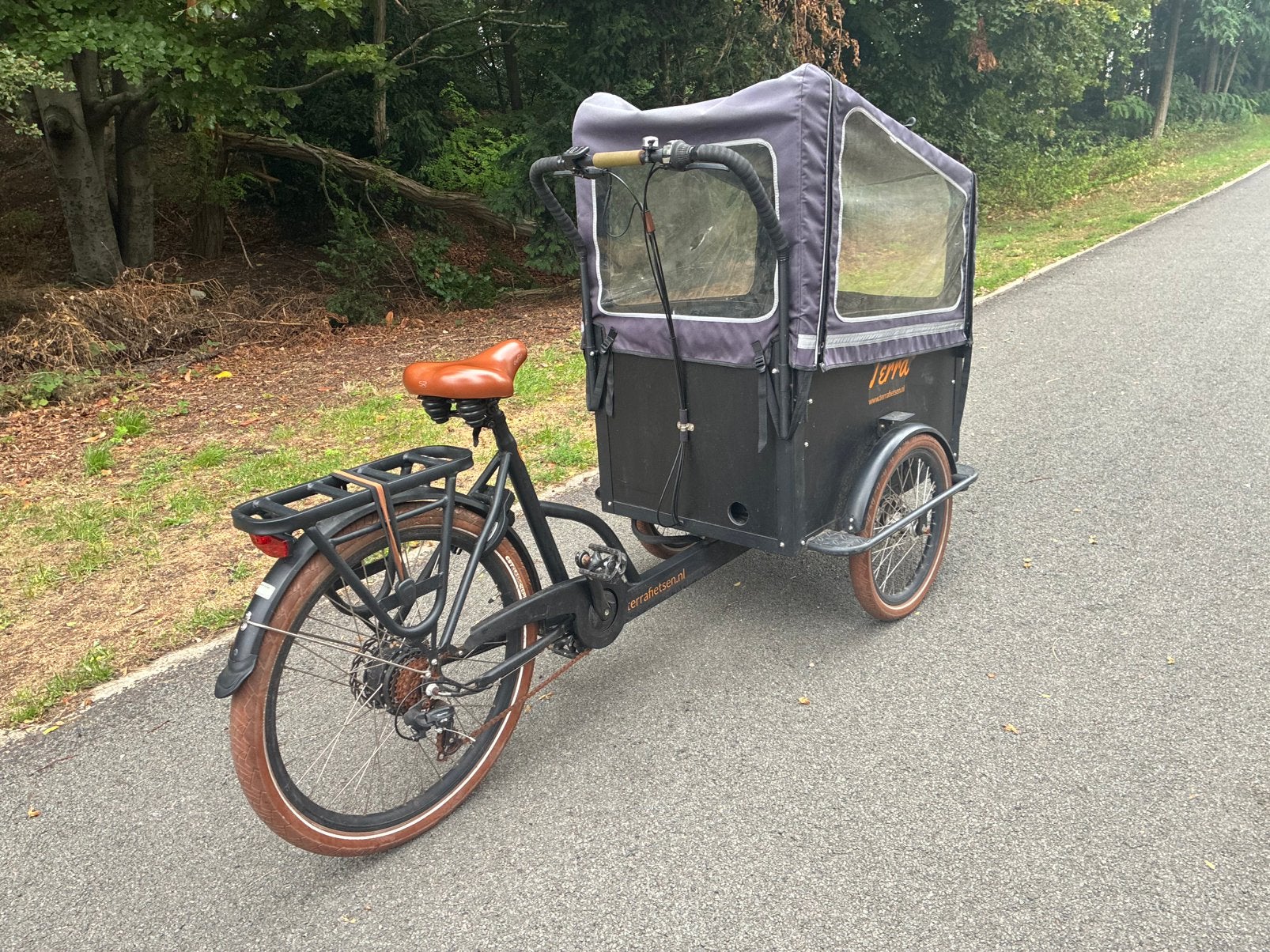 Elektrische terra bakfiets met huif kan bezorgd worden, Fietsen en Brommers, Overige merken, 4 kinderen of meer, Ophalen of Verzenden