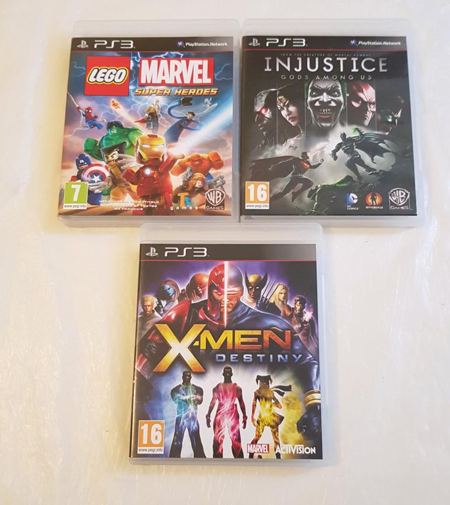 PS3 Xmen Destiny, Lego Marvel en Injustice spelset, Games en Spelcomputers