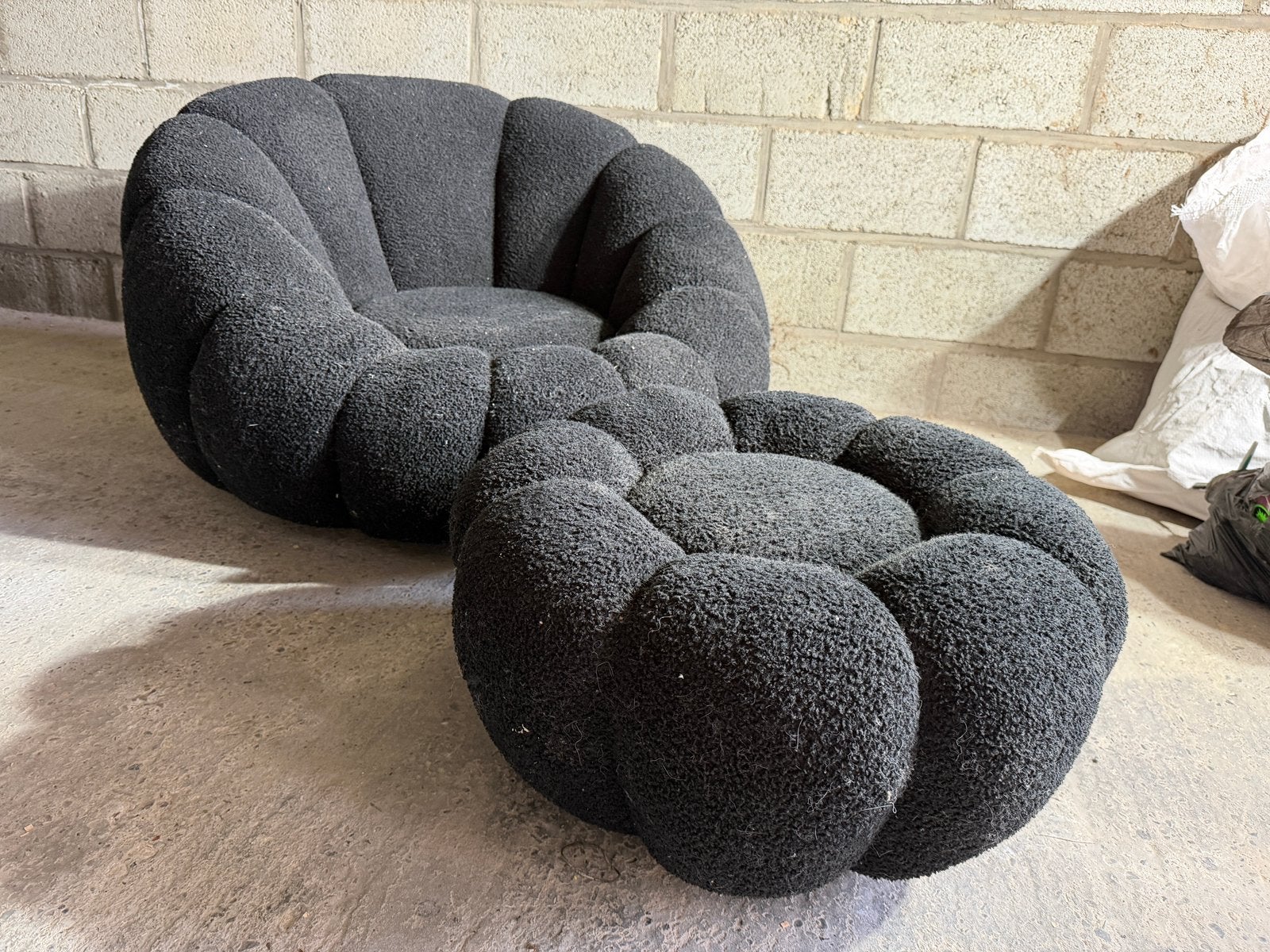 Pouf noir, Enlèvement, Comme neuf, Noir, Pouf