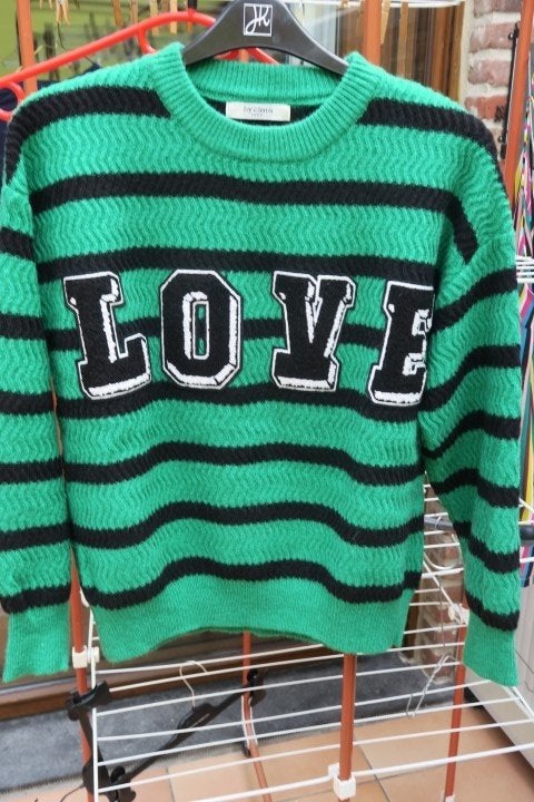 Sweater oversized groen streep Love by Clara mt 42, Vêtements | Femmes, Pulls & Gilets, Love by Clara, Enlèvement ou Envoi, Vert