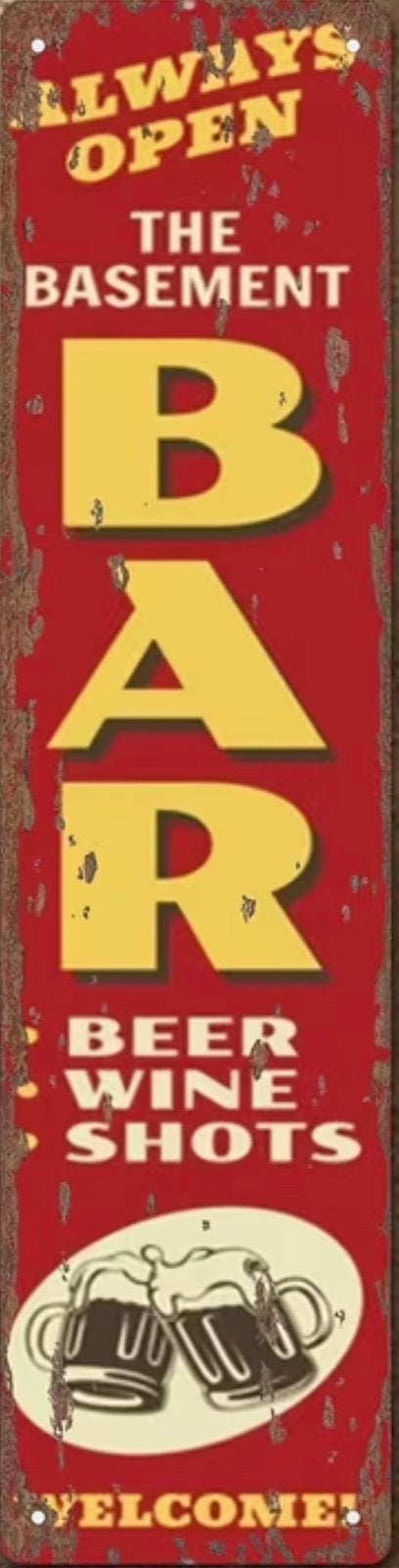 Panneau en métal bar basement - rétro vintage mancave, Enlèvement ou Envoi, Neuf, Panneau publicitaire