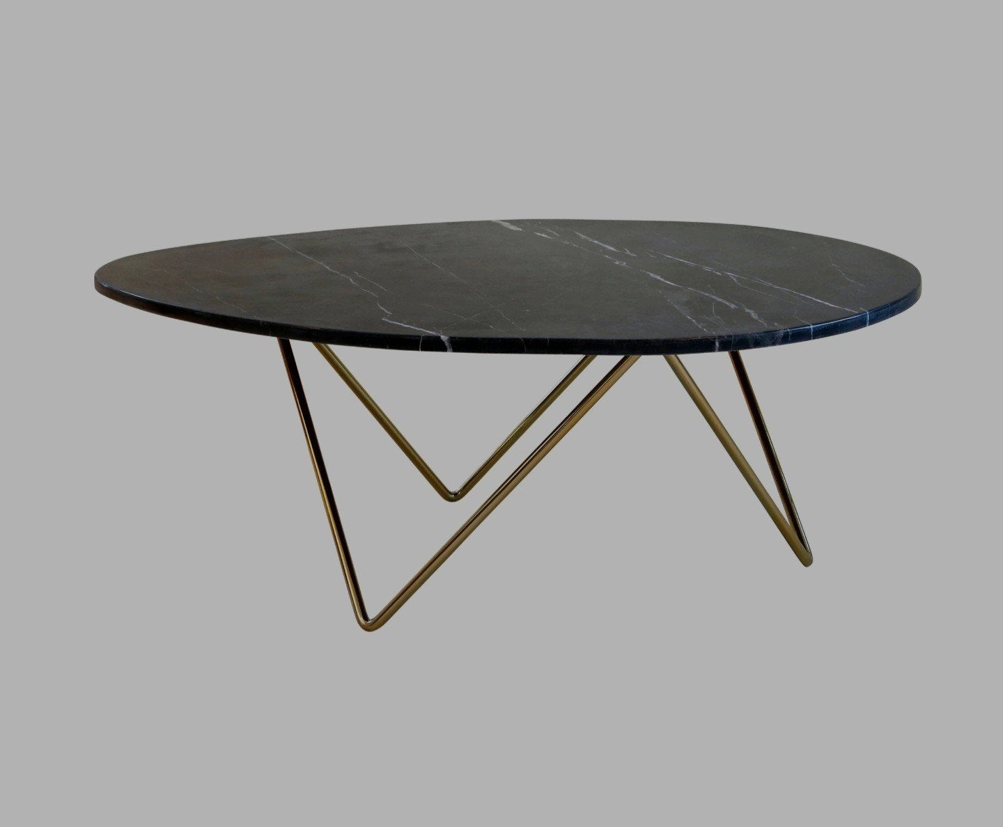 Marmer tafel furnifiet zwart met goude poten, Ophalen
