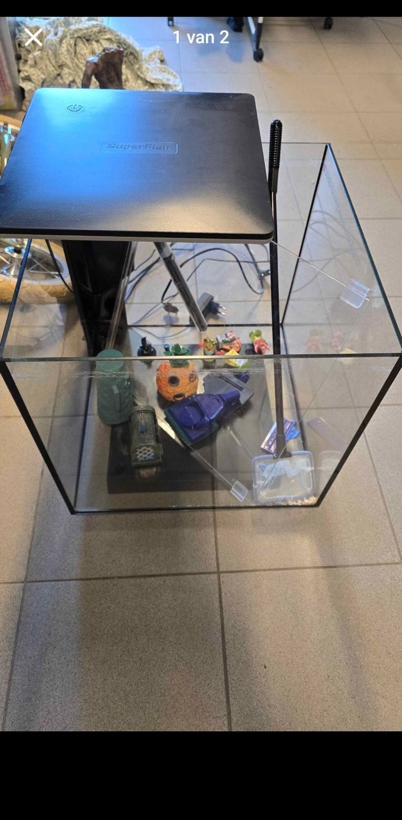 Superfish aquarium 60L Cube, Dieren en Toebehoren, Ophalen, Verwarming, Superfish