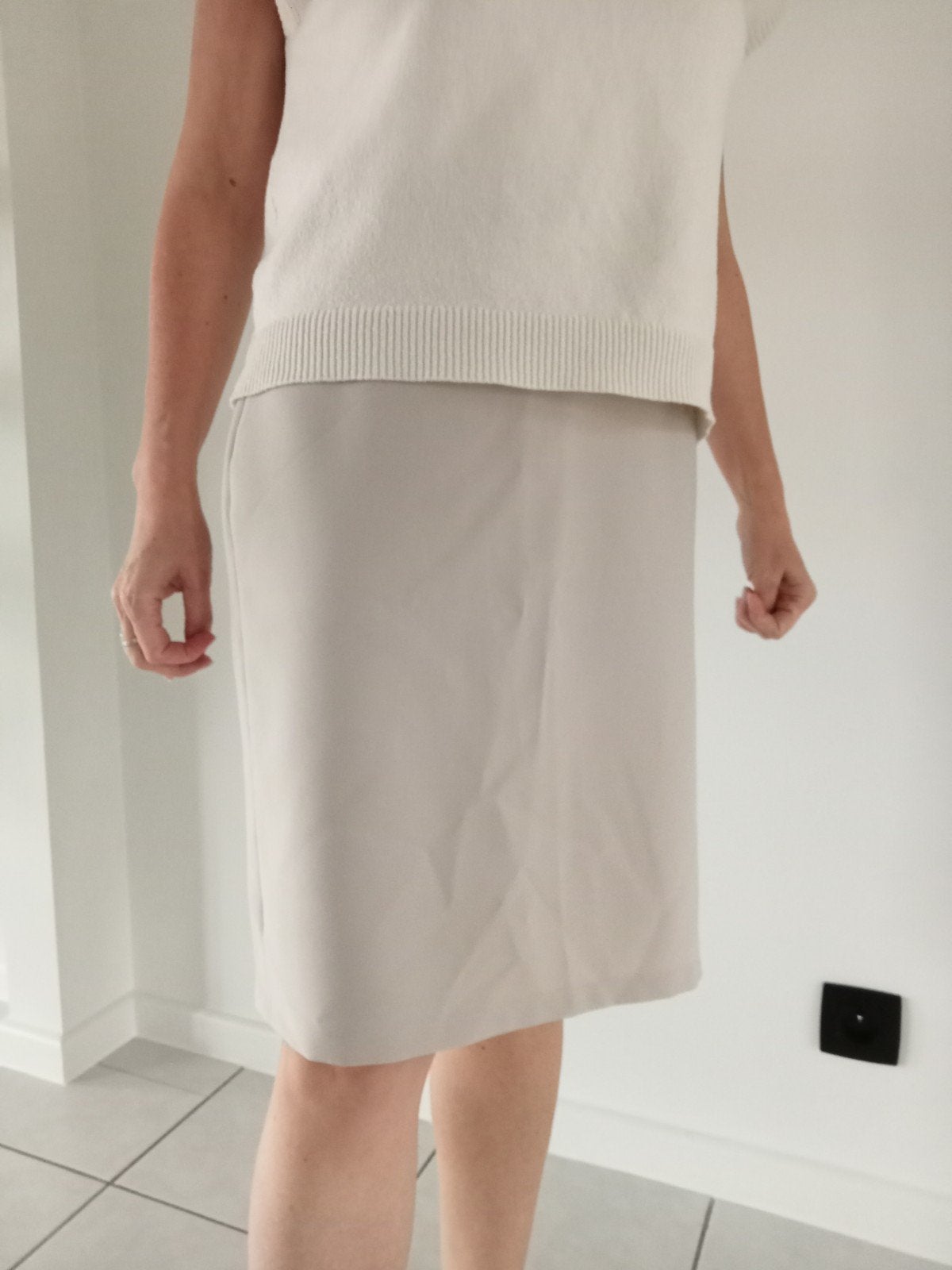 mooie beige geklede rok S, Ophalen of Verzenden, Beige