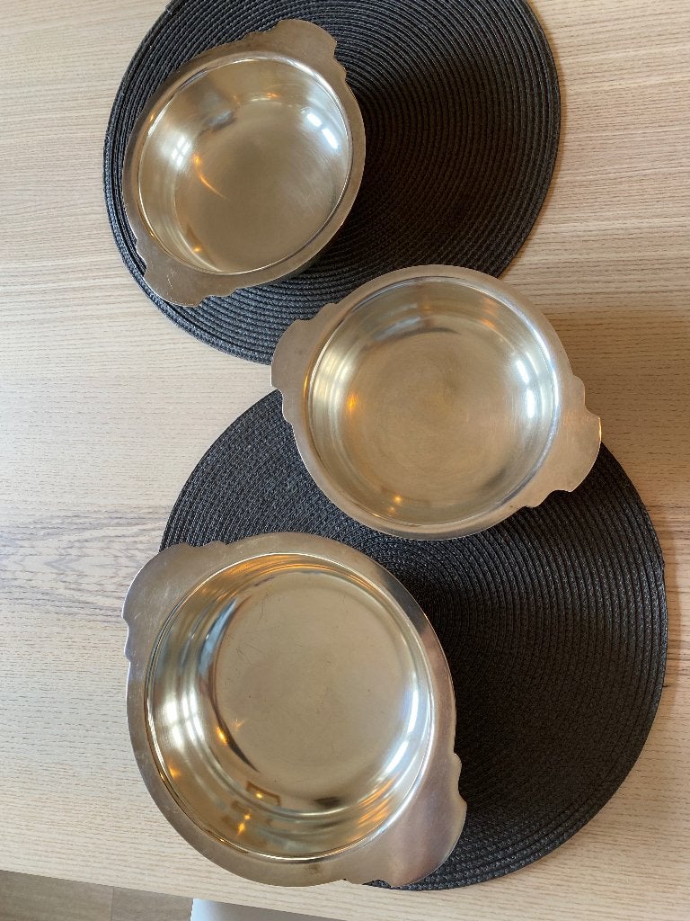 Wiskemann vintage verzilverde schalen, Huis en Inrichting, Woonaccessoires | Onderzetters, Ophalen, Gebruikt, Zilver, Metaal