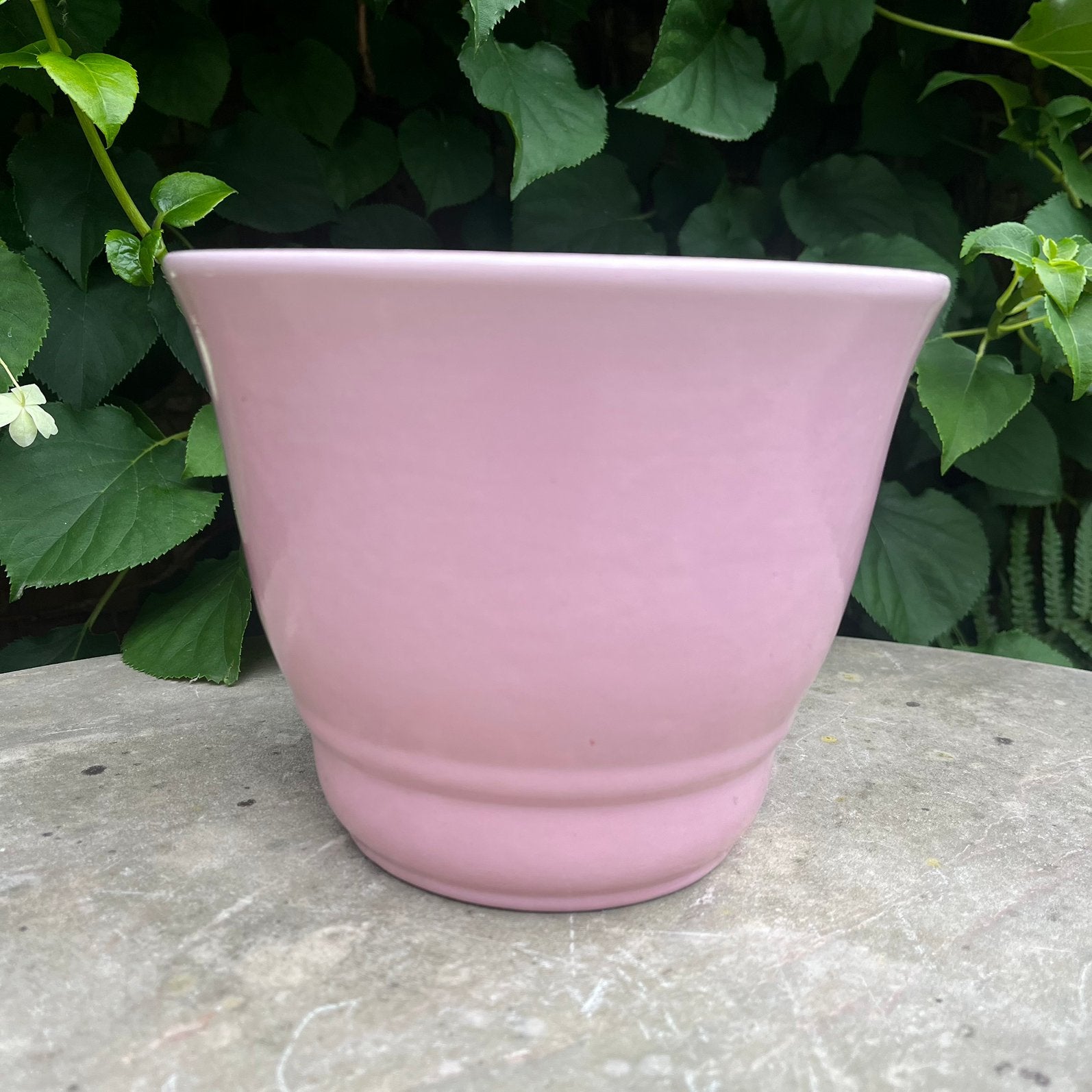 Cache-pot ard deco / moderniste faïence rose, Enlèvement ou Envoi, Moins de 25 cm, Utilisé, Moins de 40 cm