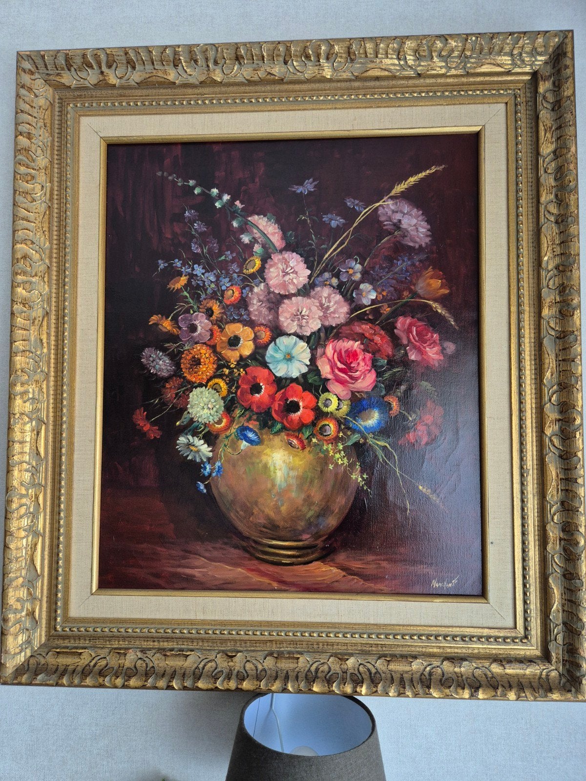 Antiek bloem schilderij, Ophalen
