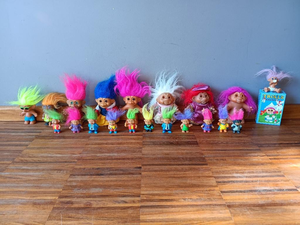 20 trollenpoppetjes + kwartetspel, jaren 80-90, Verzamelen, Ophalen of Verzenden, Gebruikt