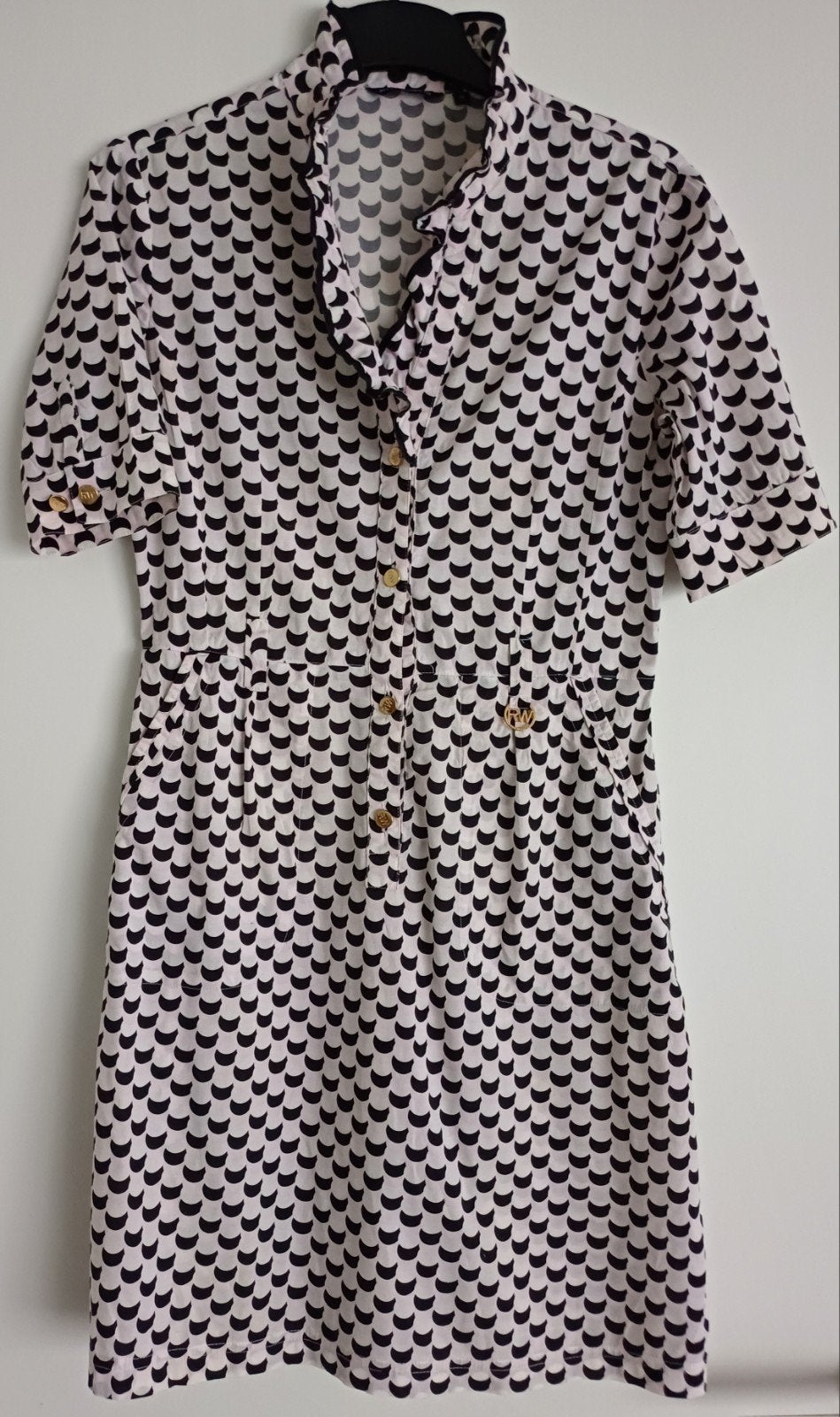 RIVER WOODS zomerjurkje in wit/roze/zwart print maatje 36, Kleding | Dames, Ophalen, Overige kleuren, River Woods, Zo goed als nieuw