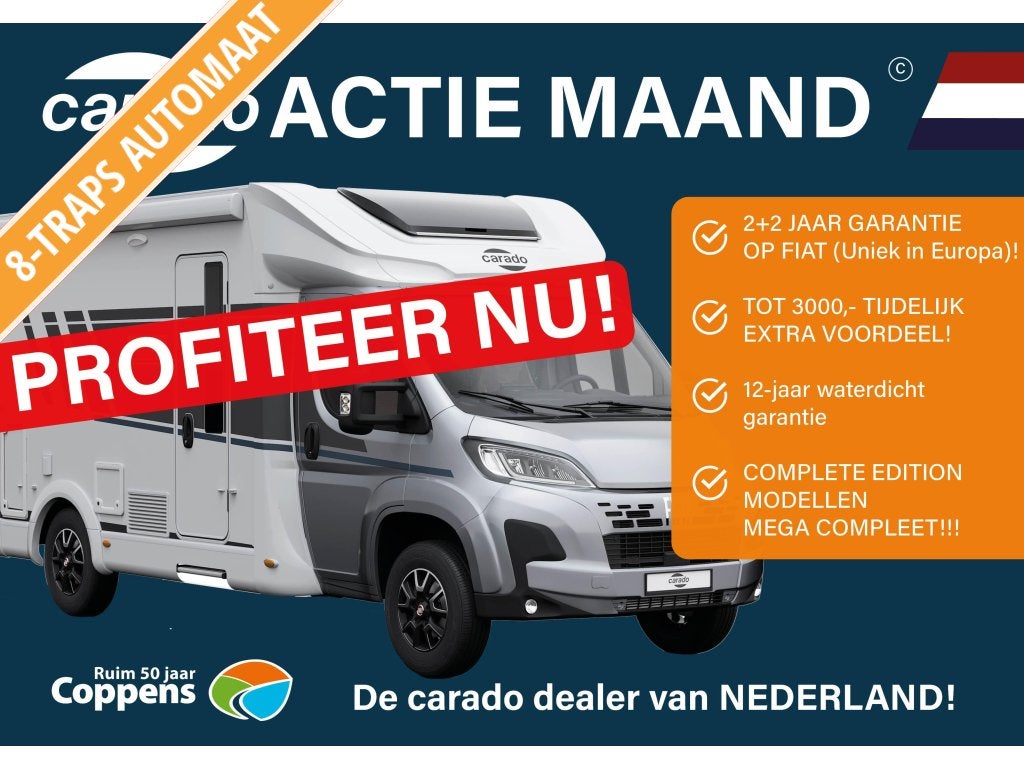 Carado T 328 AUTOMAAT + ACTIEPRIJS, Caravans en Kamperen, Mobilhomes, Automaat, Koelkast, Diesel, ABS