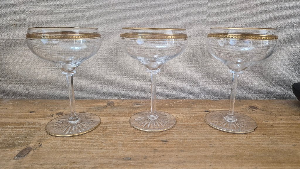 Saint Louis champagnecoupes - 3 stuks, Antiek en Kunst, Ophalen