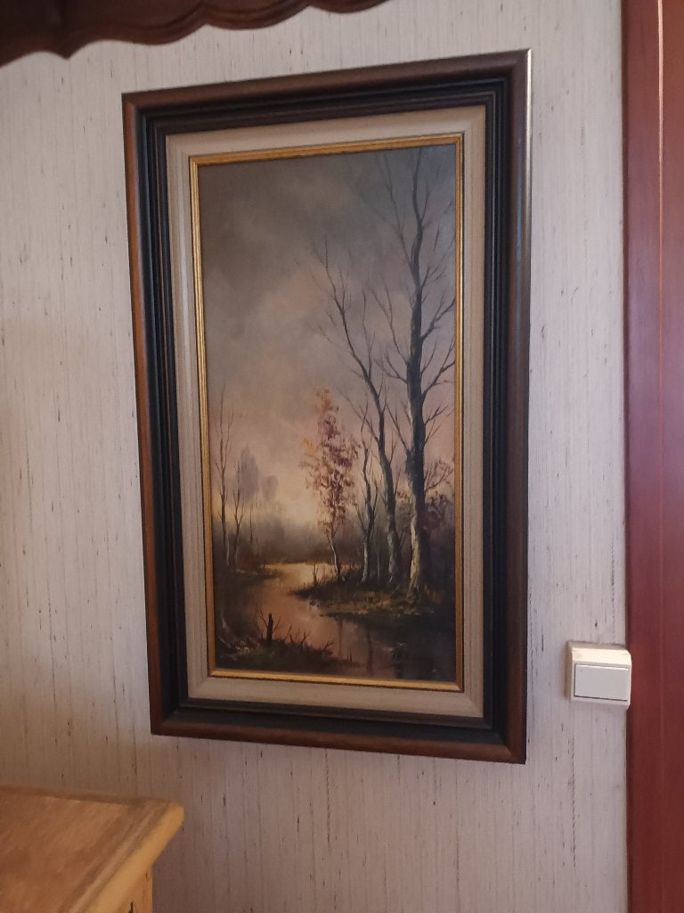 2x schilderijen - Natuur / Bos, Antiquités & Art, Art | Peinture | Classique, Peinture à l'huile, Paysage, Enlèvement, Peint à la main