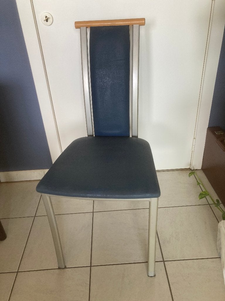 6 stoelen "GRATIS", Ophalen, Gebruikt, Blauw, Kunststof