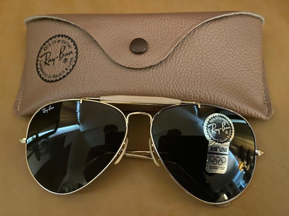 Vintage B&L Ray-Ban Outdoorsman Aviator 62mm zonnebril O10, Zonnebril, Overige kleuren, Ophalen of Verzenden, Zo goed als nieuw