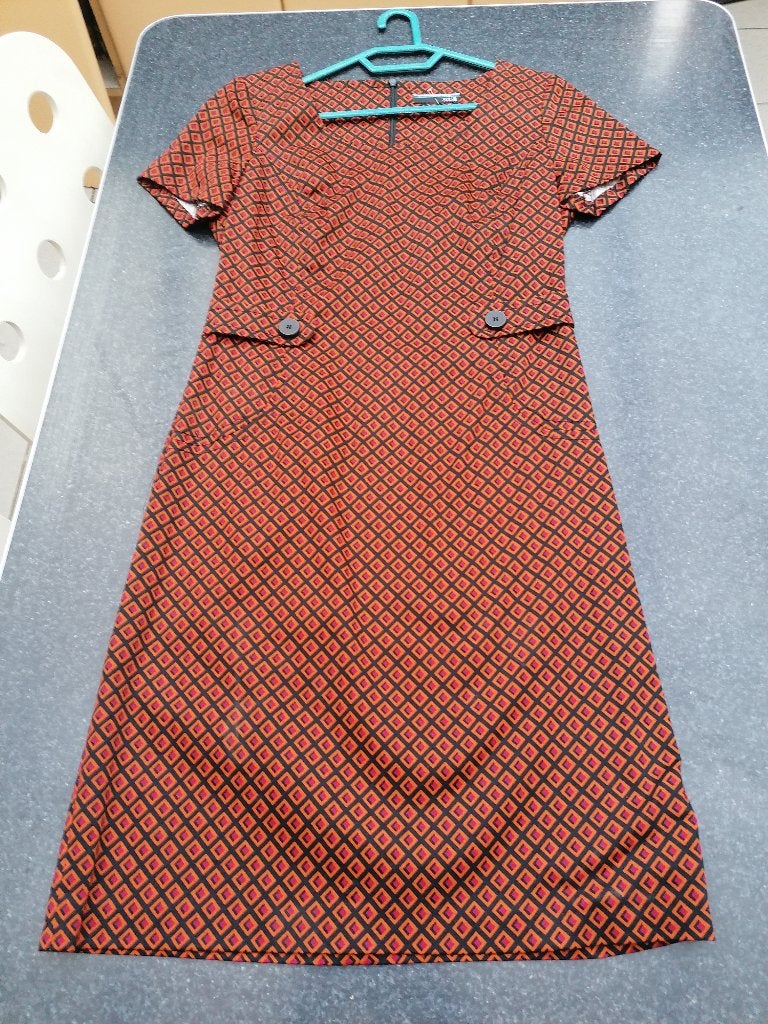 jurk nieuw Senso korte mouw oranje zwart 38 B, 36 NL/D, Kleding | Dames, Maat 38/40 (M), Nieuw, Ophalen of Verzenden, Senso