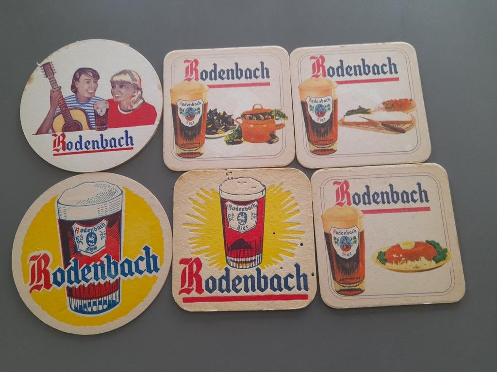 6 anciens sous-verres à bière Rodenbach, Collections, Enlèvement ou Envoi