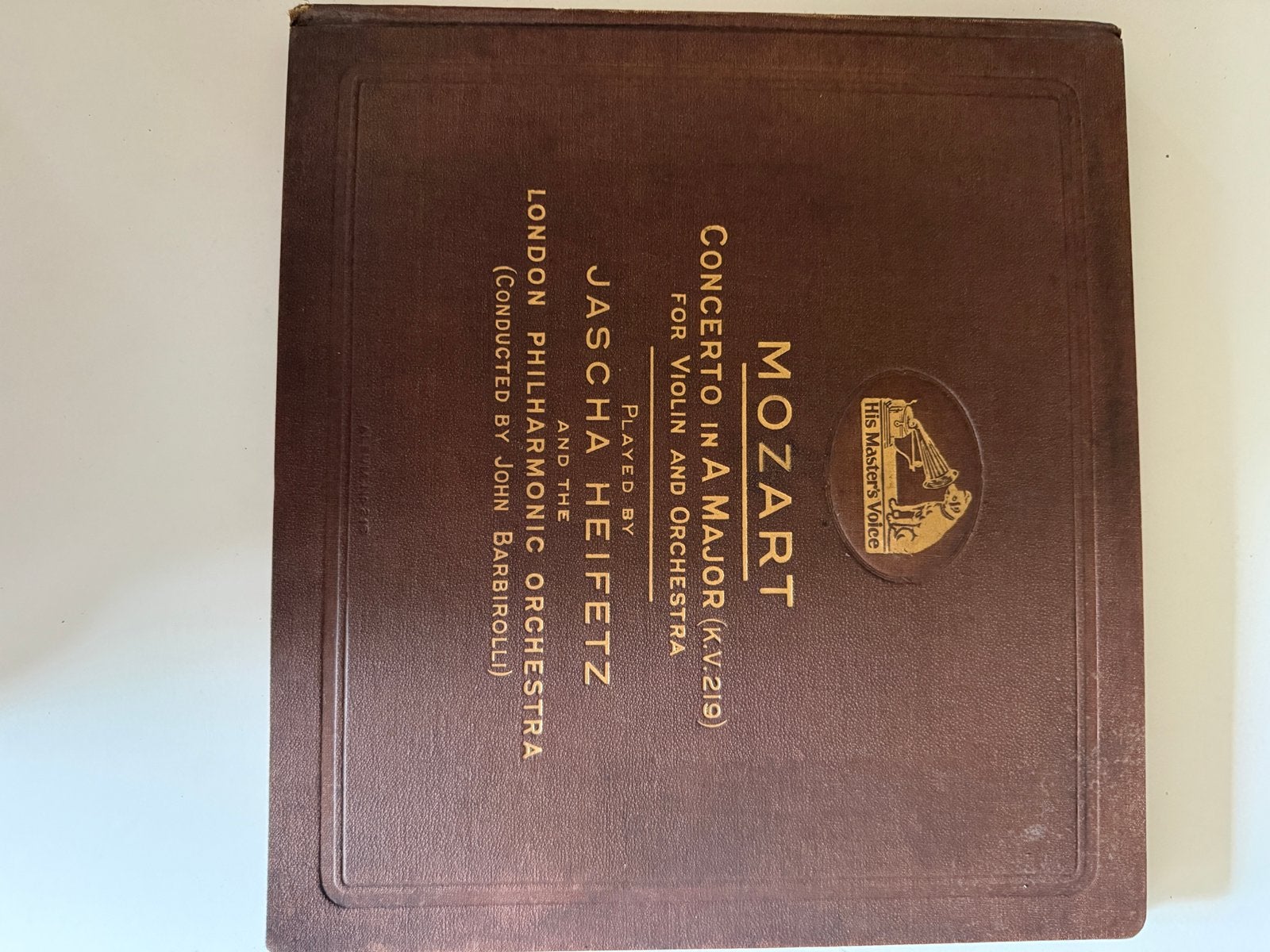 Grammofoonplaat album Mozart, Ophalen