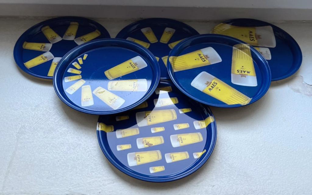 6 Vintage Maes bier onderleggers horeca reclame decoratie, Verzamelen, Speldjes, Pins en Buttons, Zo goed als nieuw, Merk, Ophalen of Verzenden
