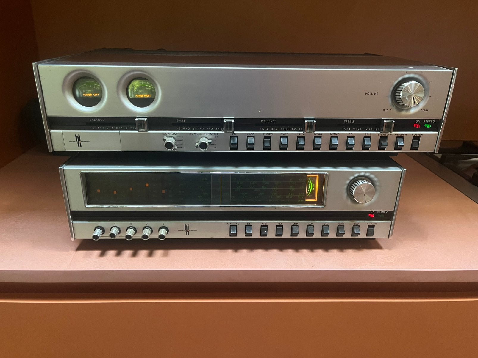 Philips vintage hifi set, tuner en versterker, TV, Hi-fi & Vidéo, Enlèvement, Utilisé, Autres marques