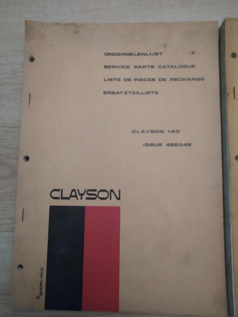 Clayson onderdelenlijst liste de pieces, Diverse auteurs, Ophalen of Verzenden, Zo goed als nieuw, Catalogus