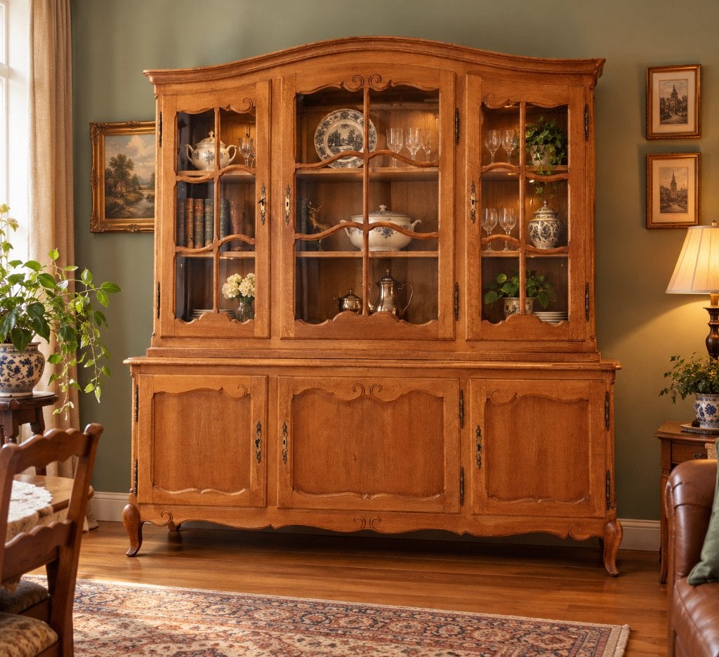 Louis XV Stijl vitrinekast. Het kan geleverd worden., Ophalen, 150 tot 200 cm, Eikenhout, 150 tot 200 cm