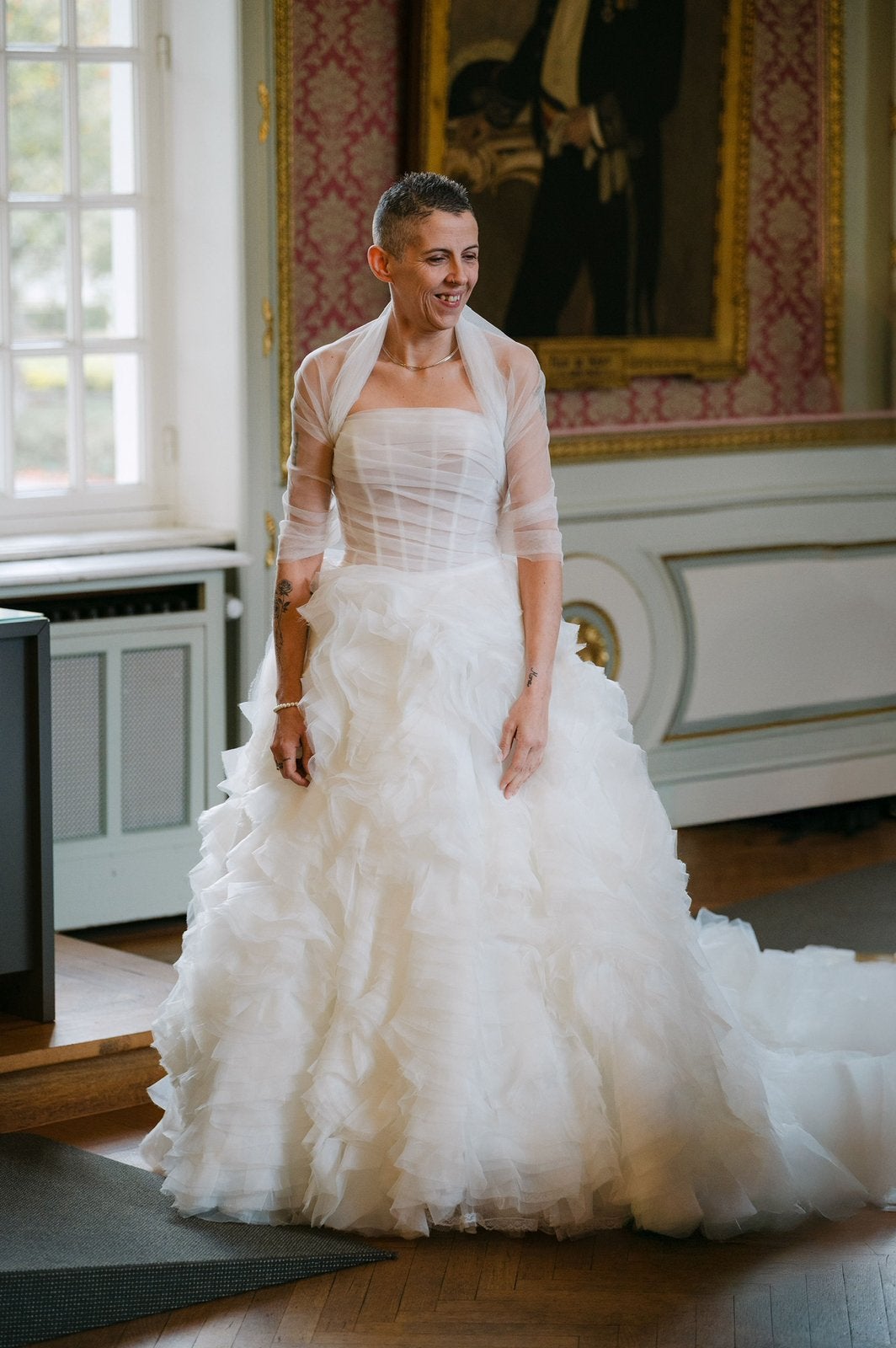 Exclusieve Ronald Joyce trouwjurk, Kleding | Dames, Trouwkleding en Trouwaccessoires, Zo goed als nieuw, Trouwjurk, Ophalen of Verzenden