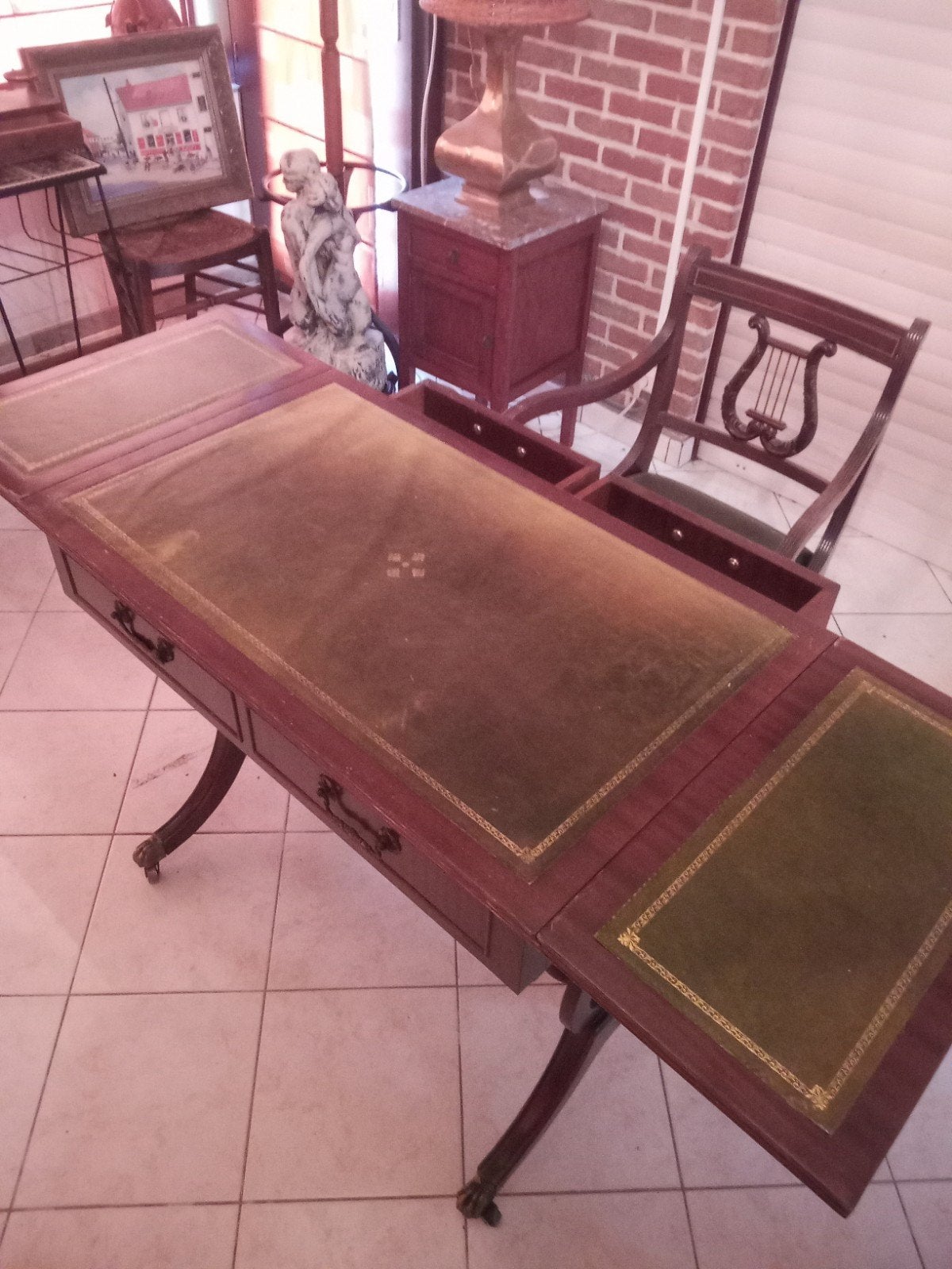 Vintage Engels bureau ,met bijhorende stoel, Ophalen