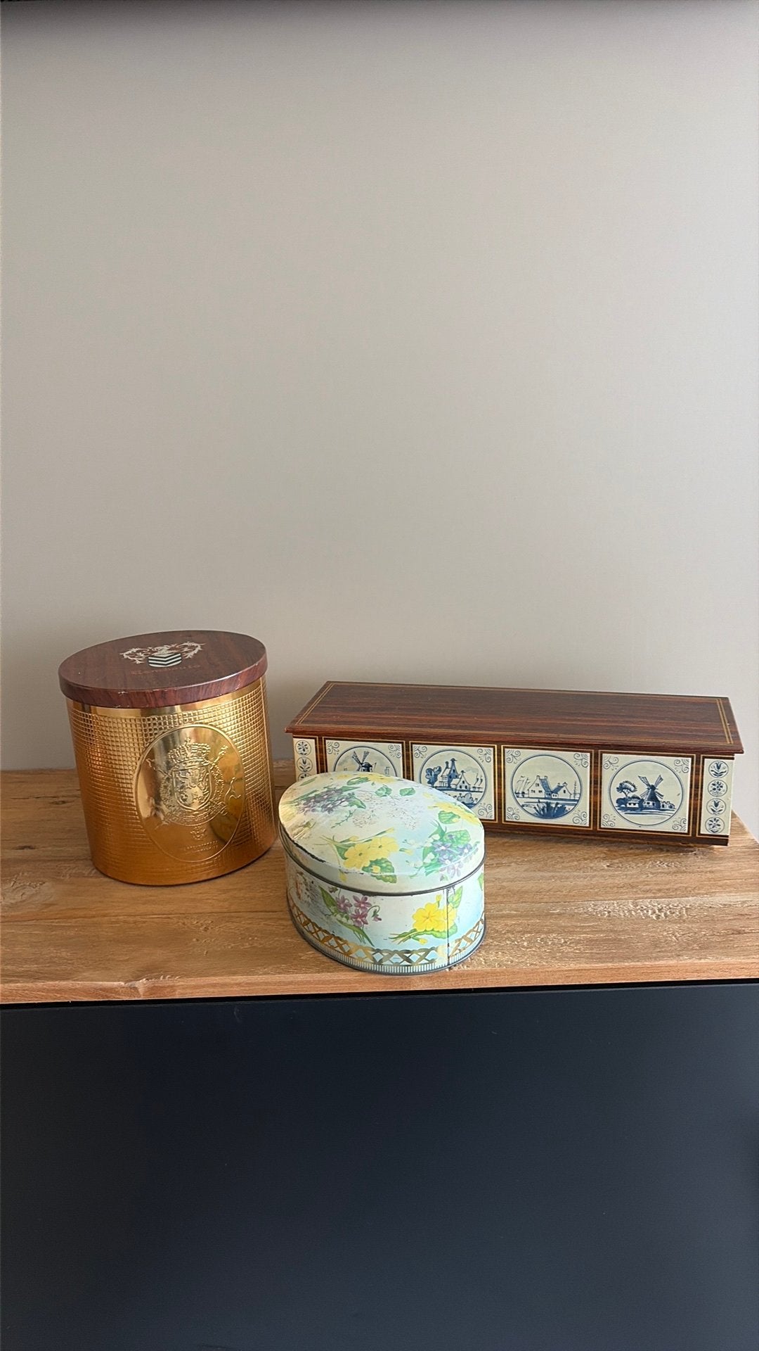 Set van 3 vintage blikken Rombouts Cote d’Or Victoria, Enlèvement, Utilisé