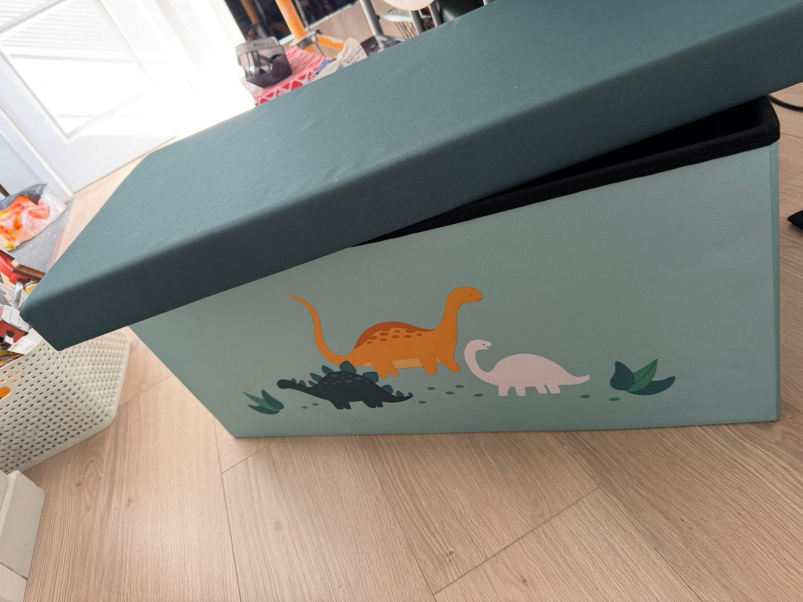 Opvouwbare opbergpoef met dinos, Huis en Inrichting, Ophalen, Zo goed als nieuw