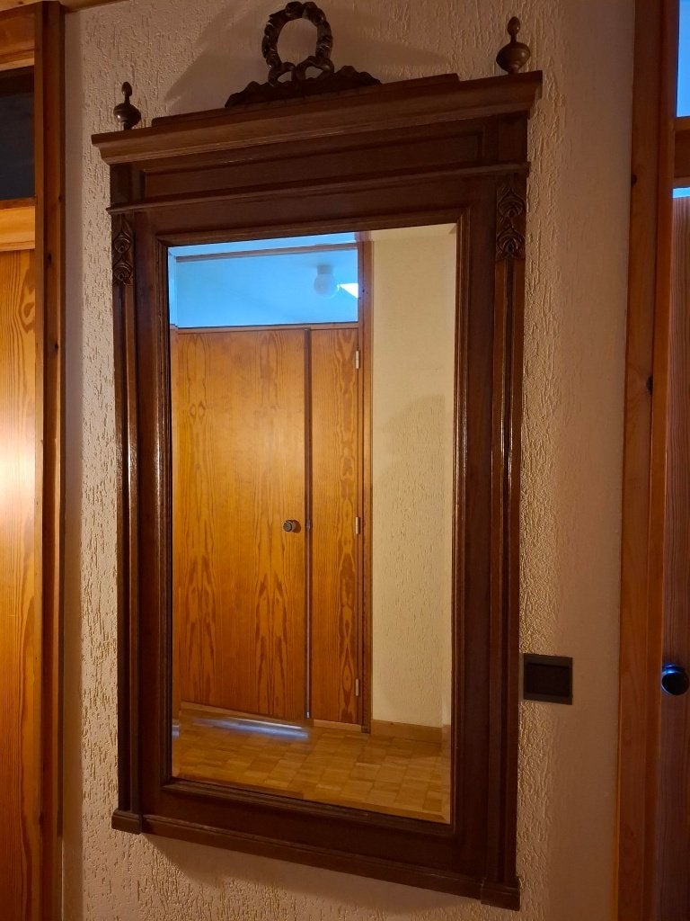 Spiegel in eiken kader, Ophalen, Rechthoekig, 50 tot 100 cm, 100 tot 150 cm