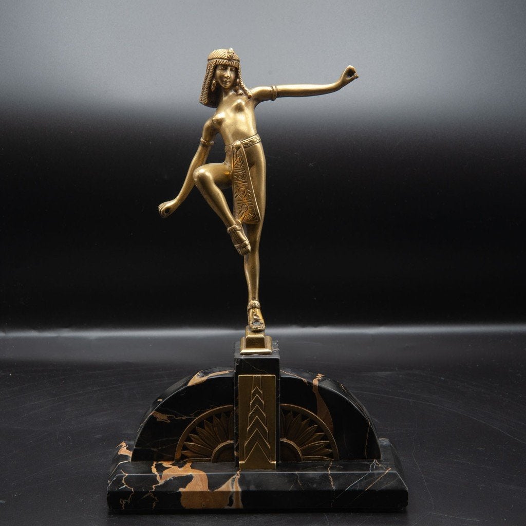 DOMINIQUE ALONZO “Egyptian Dancer” 1920, Antiek en Kunst, Art deco, Ophalen of Verzenden, Brons, 20 - 50 cm