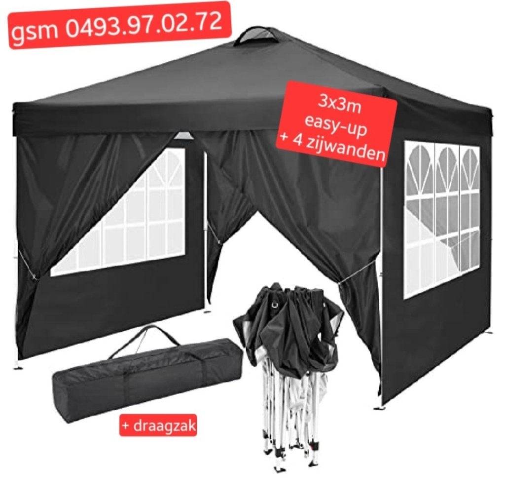 Nieuwe easy-up tenten 3x3m incl al de zijwanden, Ophalen, Nieuw, Partytent